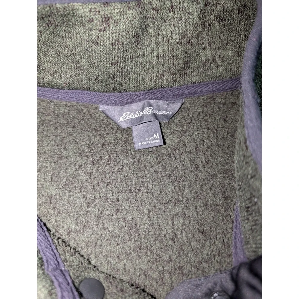 Eddie Bauer Sweater Men's Medium Green Radiator‎ Fleece Pullover Outdoor
